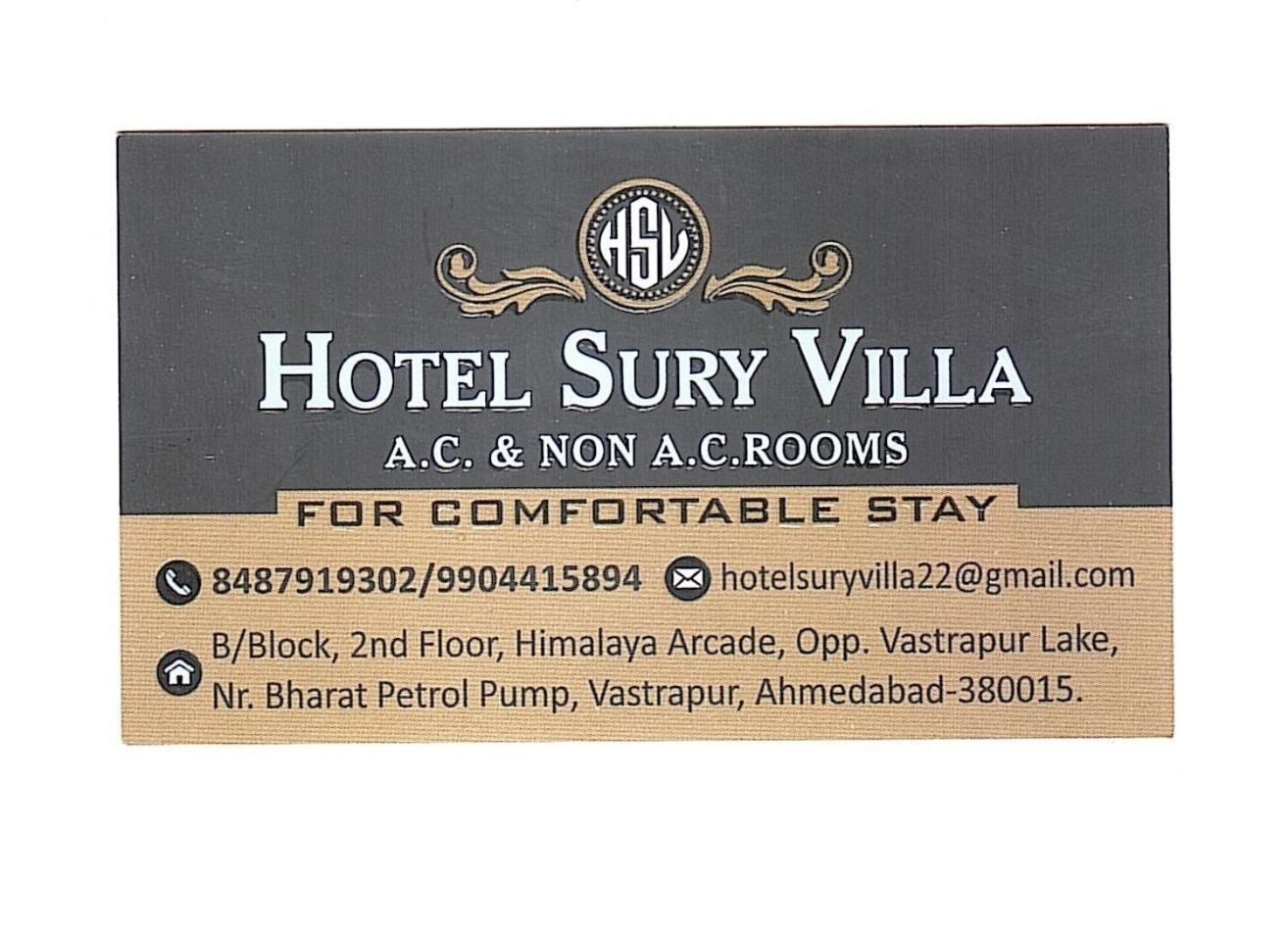 Hotel Sury Villa Ahmedabad Exterior photo